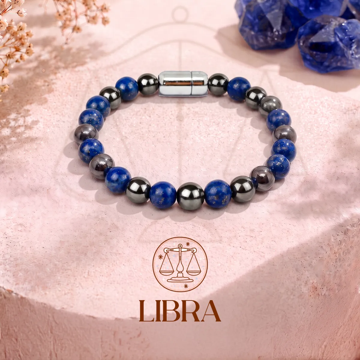 Libra Crystal Bracelet with FREE Raw Selenite Charging Plate